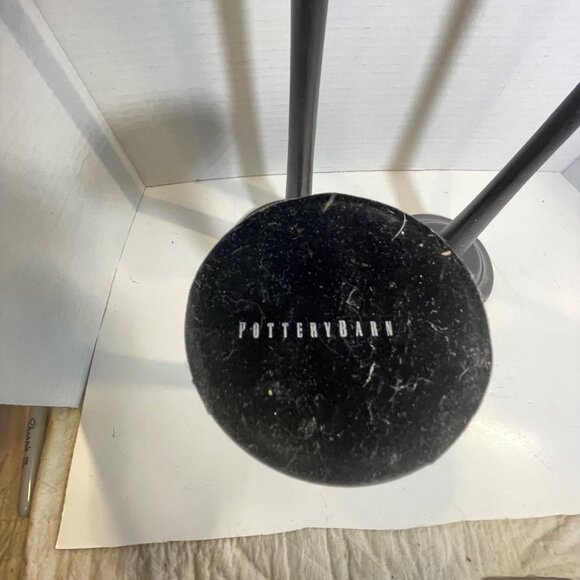 Set Of 3 Black Cast Iron Pottery Barn Candle Holders - Picture 5 of 12